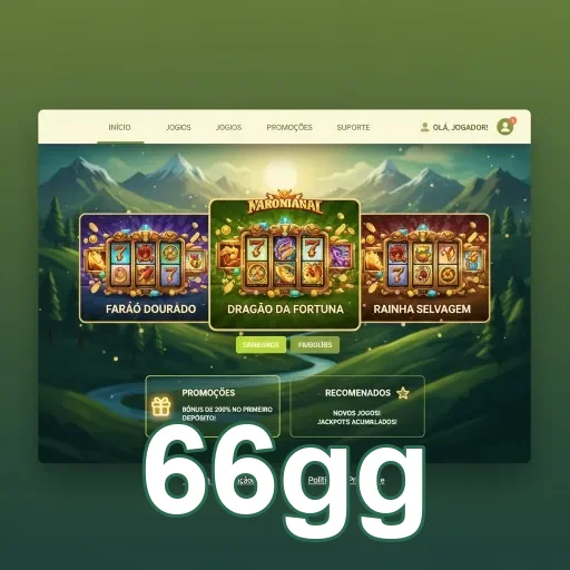 Tela principal do site 66gg exibindo jogos disponíveis.