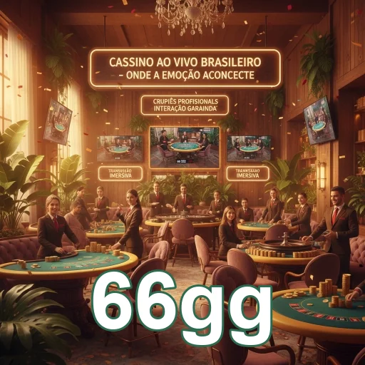 Ambiente de cassino ao vivo com crupiês no 66gg.