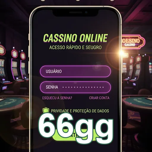 Tela de login do cassino online 66gg com segurança.