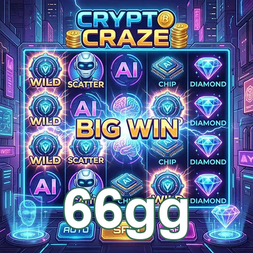 Tela de jogo 'Crypto Craze' no 66gg com ganhos destacados.