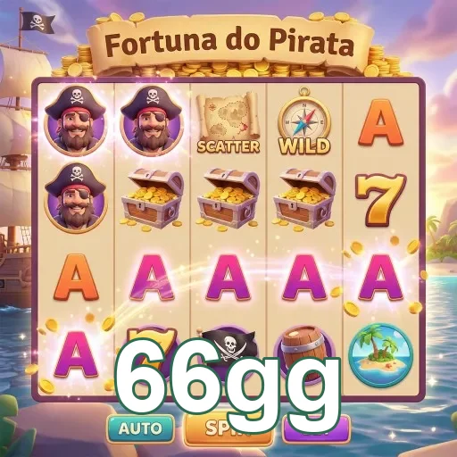 Jogo 'Fortuna do Pirata' na plataforma 66gg com elementos visuais.