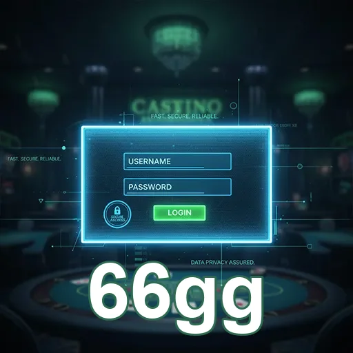 Tela de login segura da plataforma 66gg para jogadores.