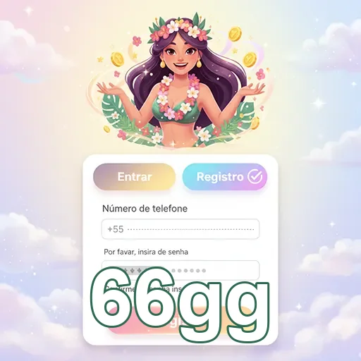 Tela de login da plataforma 66gg com animação atraente.