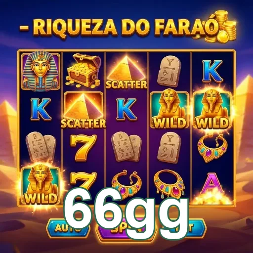 Slot 'Riqueza do Faraó' disponível no aplicativo 66gg.