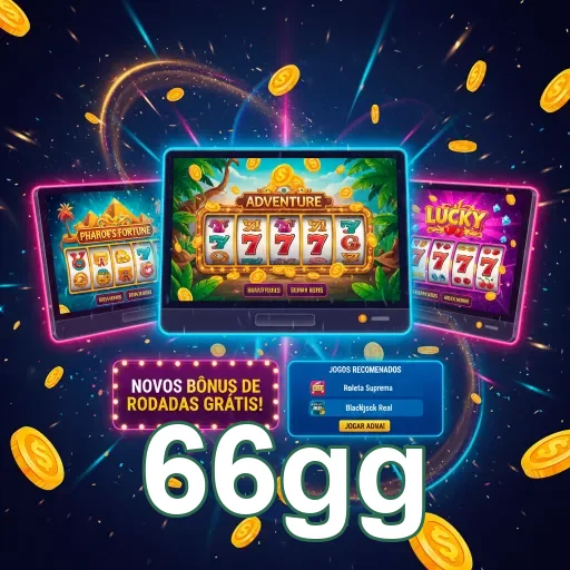 Tela de slot games do site 66gg com novos bônus.