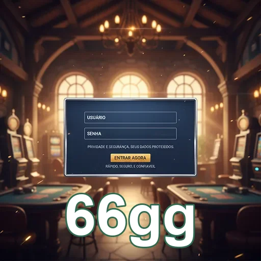 Tela de login da 66gg com foco em slots populares.