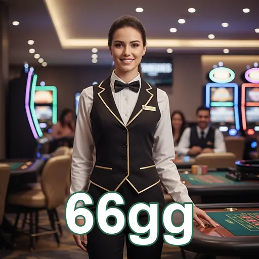 Dealer ao vivo em plataforma 66gg, oferecendo jogos interativos.