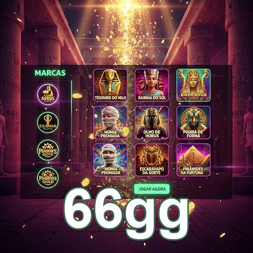 Interface da 66gg com jogos e ícones de serviços VIP.