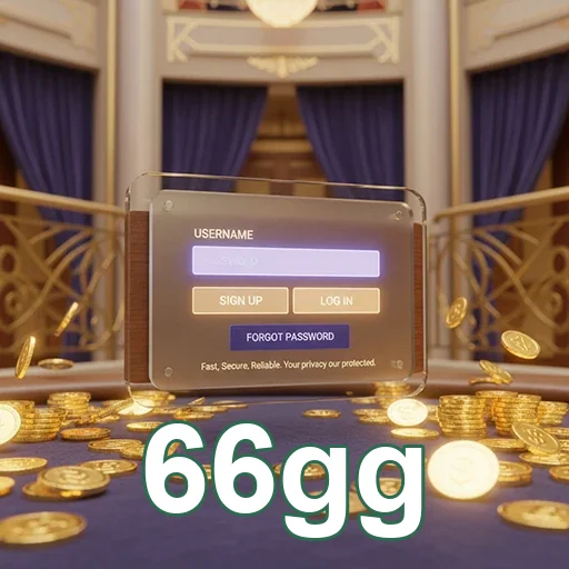 Tela de login da 66gg destacando segurança em jogos.