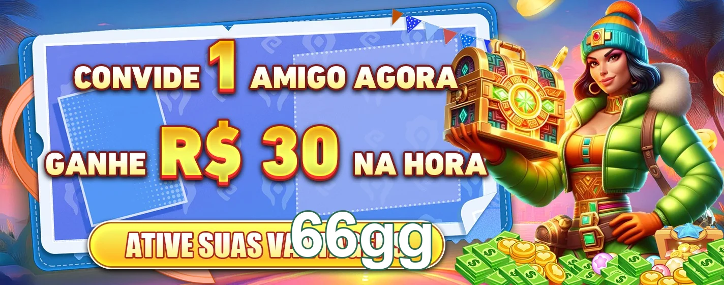 Imagem do site 66gg com oferta de convite a amigos.
